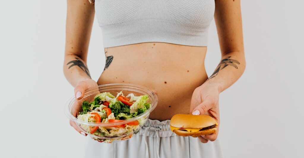 トランポリンでリバウンドしないための運動と食事のバランスを示す図