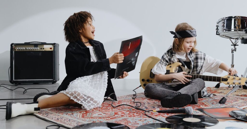 サンコー静床ライトの吸着タイプ防音マットをフローリングに敷いた写真。カーペット風の素材で子ども部屋にも適している様子