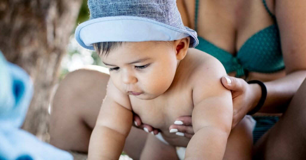 トランポリン体験で子どもをサポートするために必要な持ち物を準備している親の様子