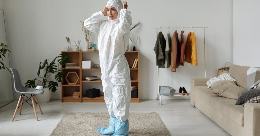 マンションで安全ネット付きトランポリンを設置して子どもが遊ぶイメージ、振動や騒音対策あり