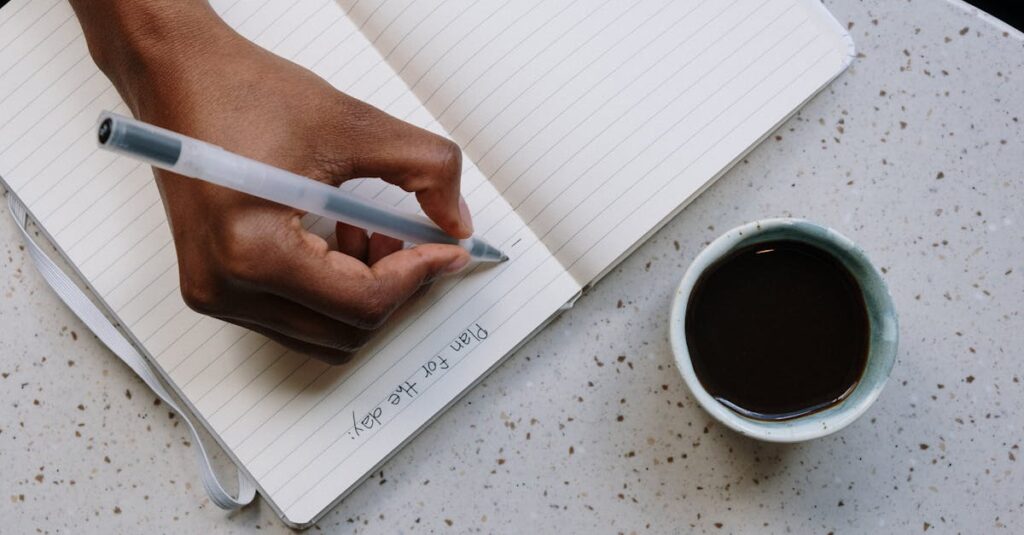 トランポリン体験当日のタイムスケジュールを確認しながら準備している様子