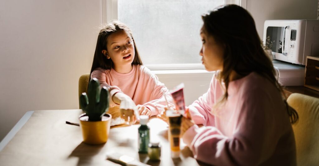 トランポリン教室について親に気持ちを伝える子ども