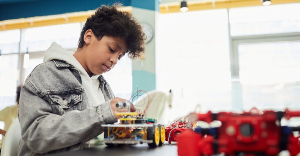 子どものトランポリン体験に必要な服装や持ち物を準備している様子