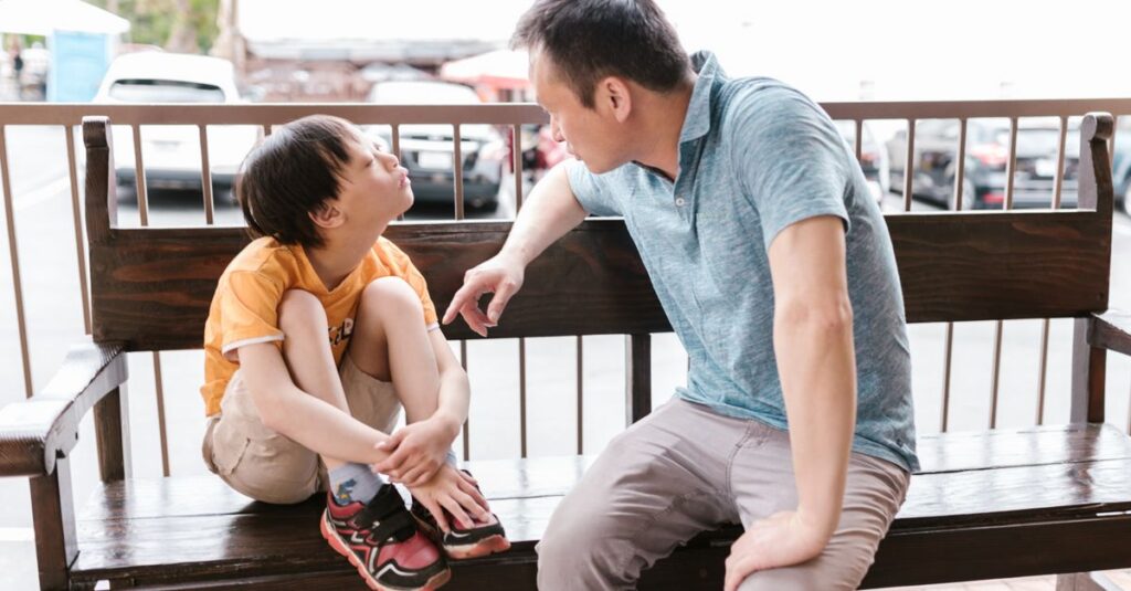 トランポリン教室について親に気持ちを伝える子ども